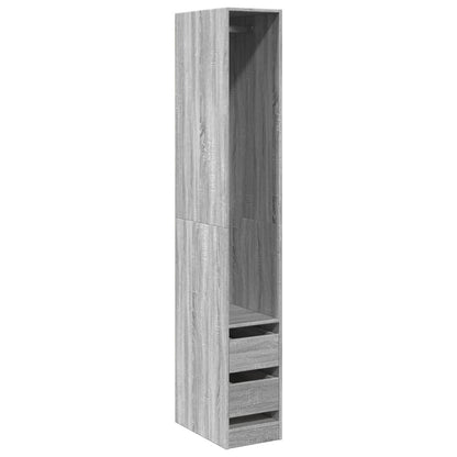 Armadio Grigio Sonoma 30x50x200 cm in Legno Multistrato | homemem39