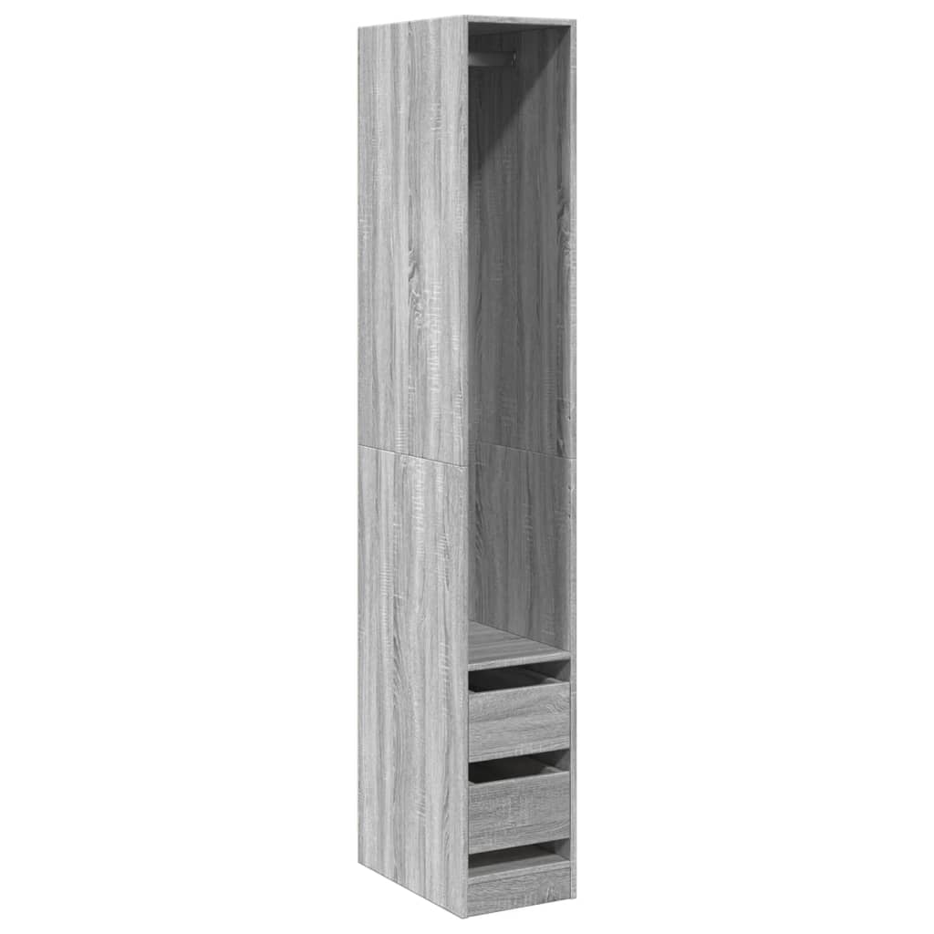 Armadio Grigio Sonoma 30x50x200 cm in Legno Multistrato - homemem39