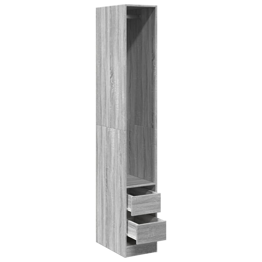 Armadio Grigio Sonoma 30x50x200 cm in Legno Multistrato - homemem39