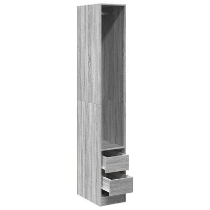 Armadio Grigio Sonoma 30x50x200 cm in Legno Multistrato - homemem39