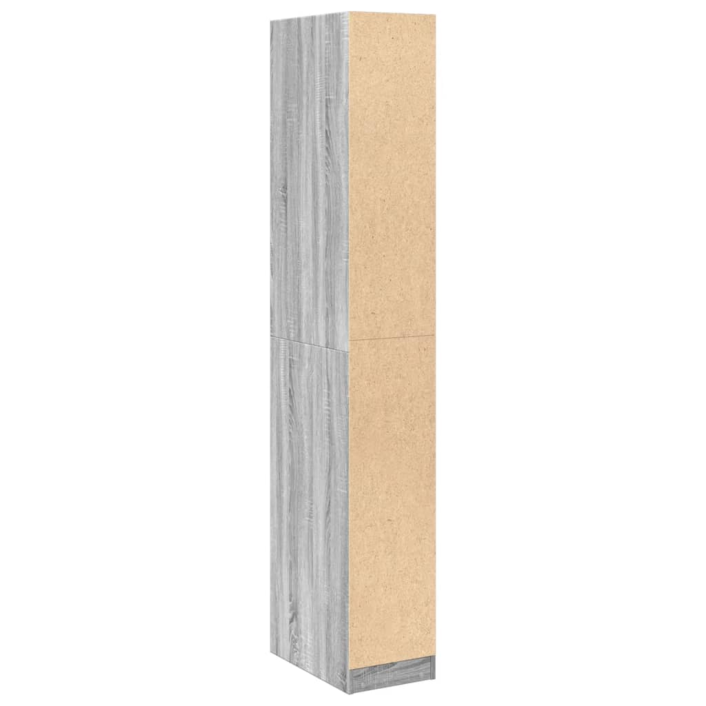 Armadio Grigio Sonoma 30x50x200 cm in Legno Multistrato - homemem39