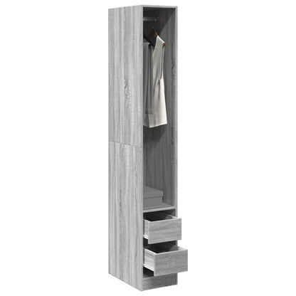 Armadio Grigio Sonoma 30x50x200 cm in Legno Multistrato - homemem39