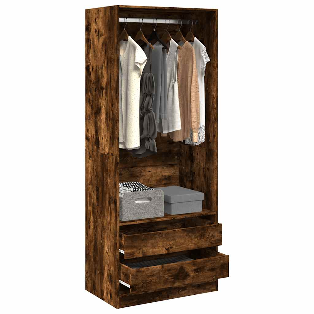 Armadio Rovere Fumo 80x50x200 cm in Legno Multistrato - homemem39