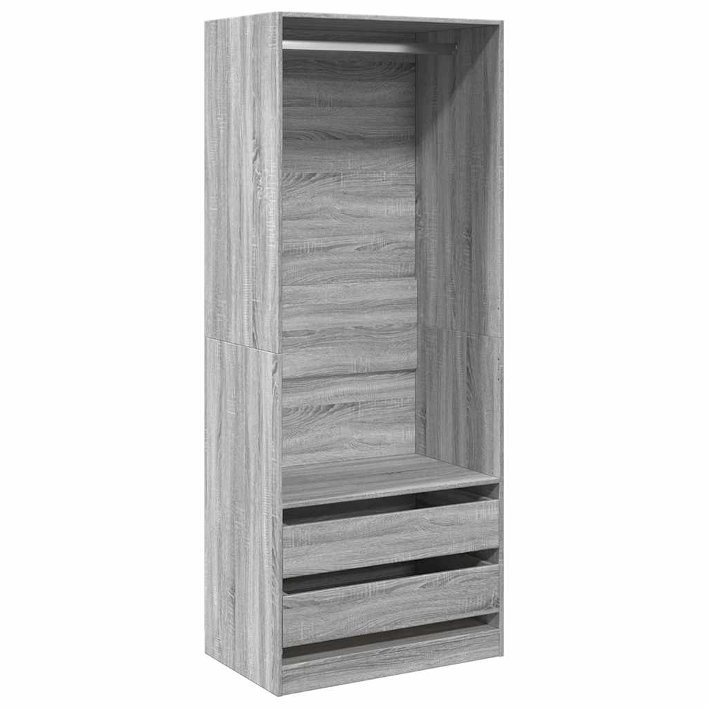 Armadio Grigio Sonoma 80x50x200 cm in Legno Multistrato - homemem39
