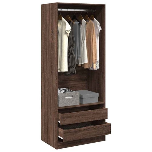 Armadio Rovere Marrone 80x50x200 cm in Legno Multistrato - homemem39