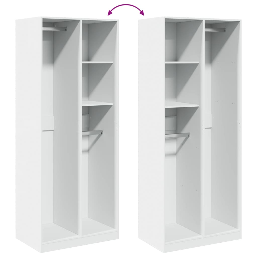 Armadio Bianco 80x50x200 cm in Legno Multistrato - homemem39