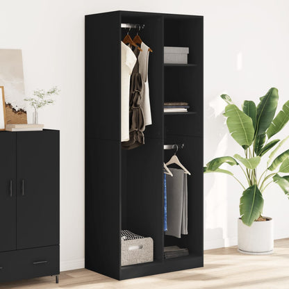 Armadio Nero 80x50x200 cm in Legno Multistrato - homemem39