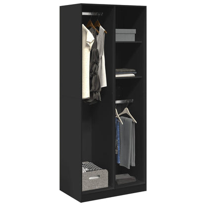Armadio Nero 80x50x200 cm in Legno Multistrato - homemem39