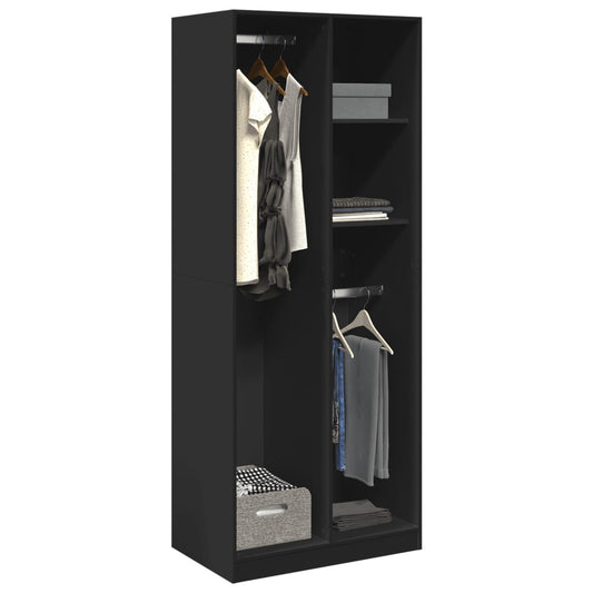 Armadio Nero 80x50x200 cm in Legno Multistrato - homemem39