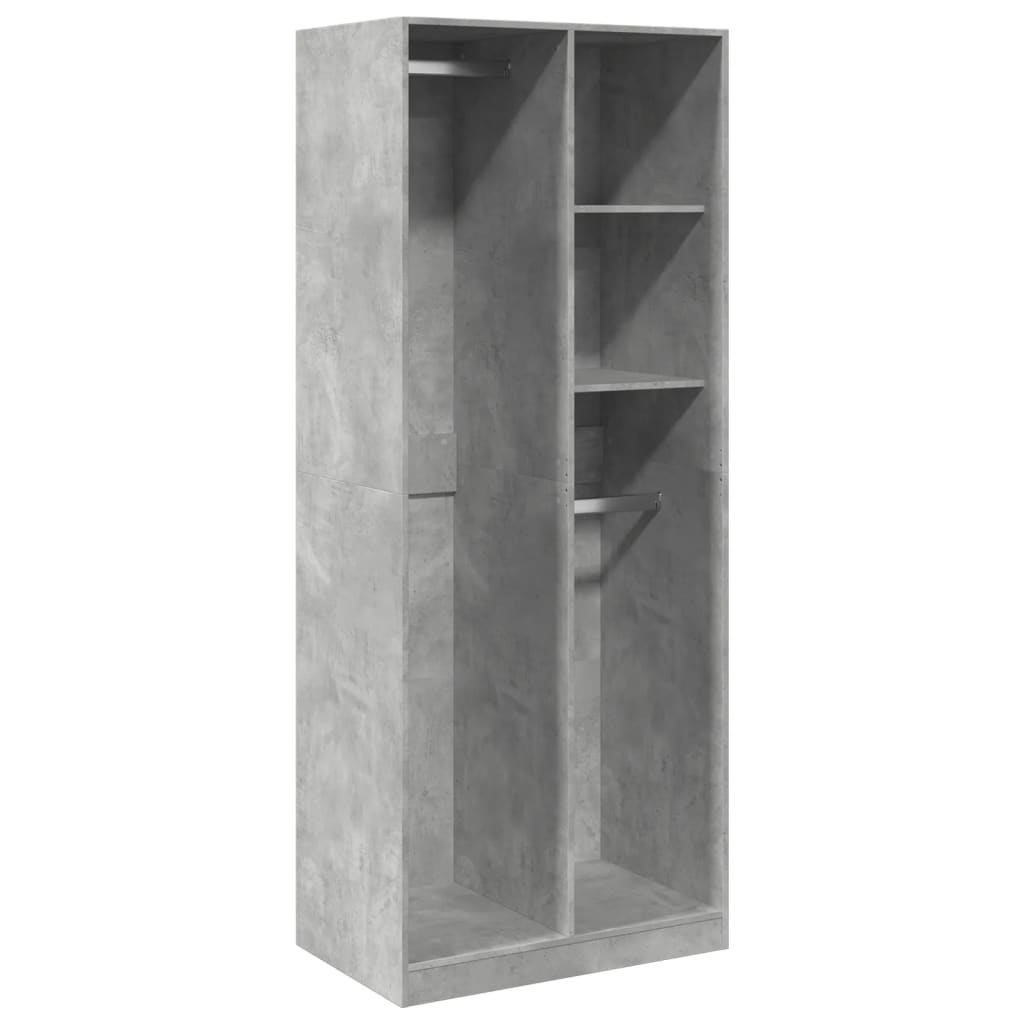 Armadio Grigio Cemento 80x50x200 cm in Legno Multistrato | homemem39