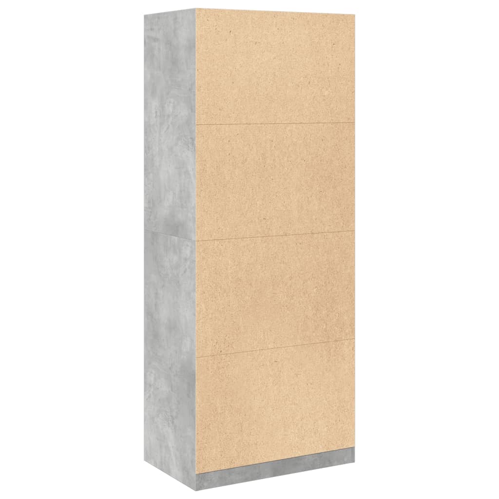 Armadio Grigio Cemento 80x50x200 cm in Legno Multistrato | homemem39