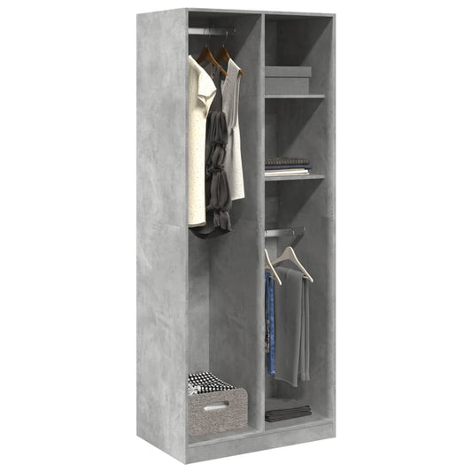 Armadio Grigio Cemento 80x50x200 cm in Legno Multistrato - homemem39