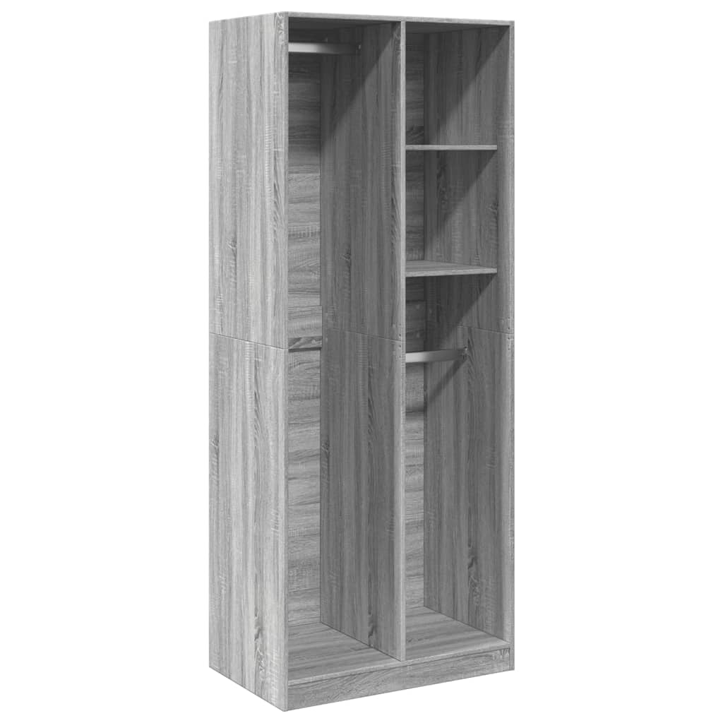 Armadio Grigio Sonoma 80x50x200 cm in Legno Multistrato - homemem39