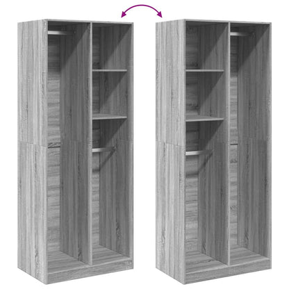 Armadio Grigio Sonoma 80x50x200 cm in Legno Multistrato - homemem39