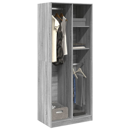 Armadio Grigio Sonoma 80x50x200 cm in Legno Multistrato - homemem39