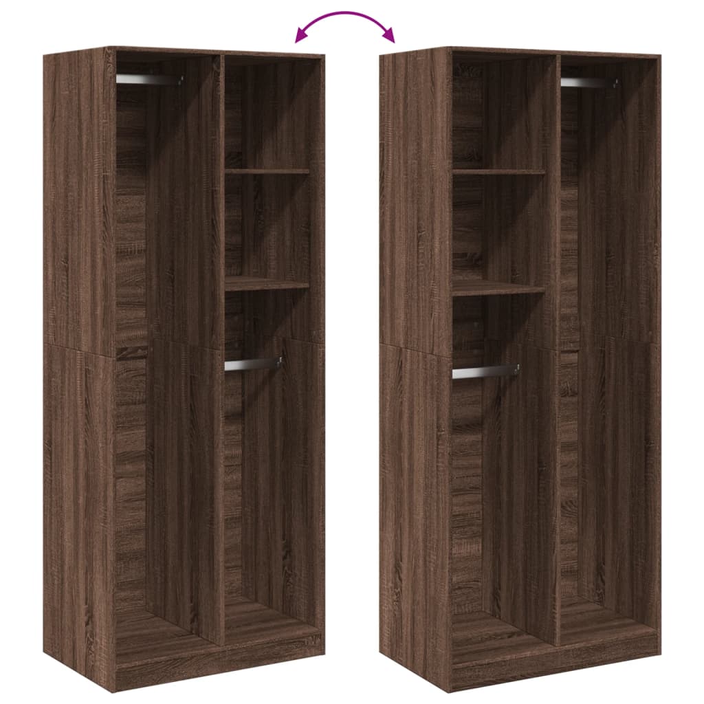 Armadio Rovere Marrone 80x50x200 cm in Legno Multistrato - homemem39
