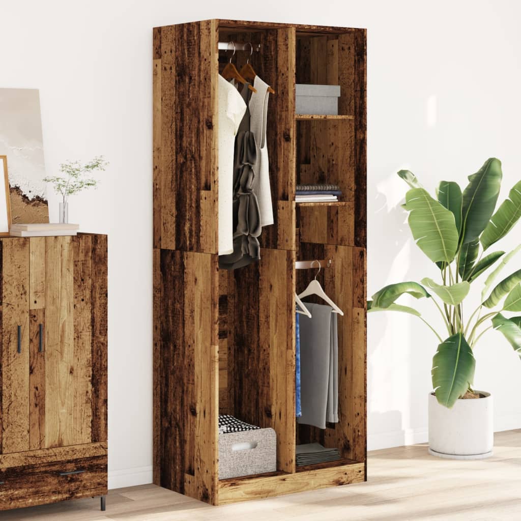 Armadio Legno Antico 80x50x200 cm in Legno Multistrato - homemem39