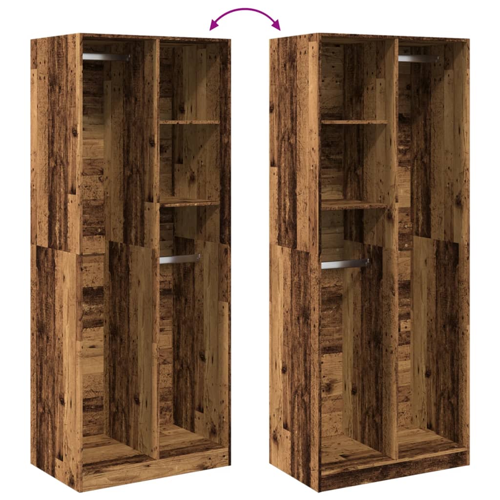 Armadio Legno Antico 80x50x200 cm in Legno Multistrato - homemem39