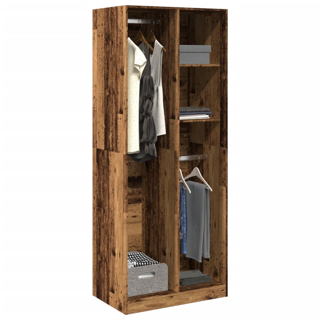 Armadio Legno Antico 80x50x200 cm in Legno Multistrato - homemem39