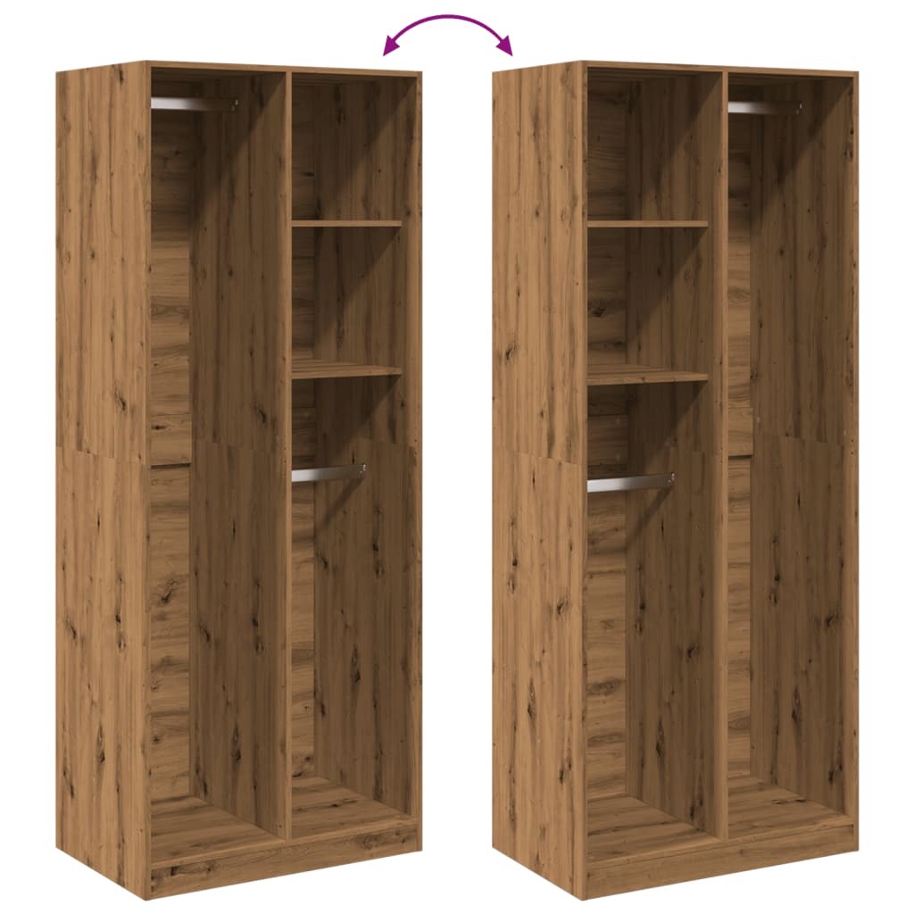 Armadio Rovere Artigianale 80x50x200 cm in Legno Multistrato - homemem39