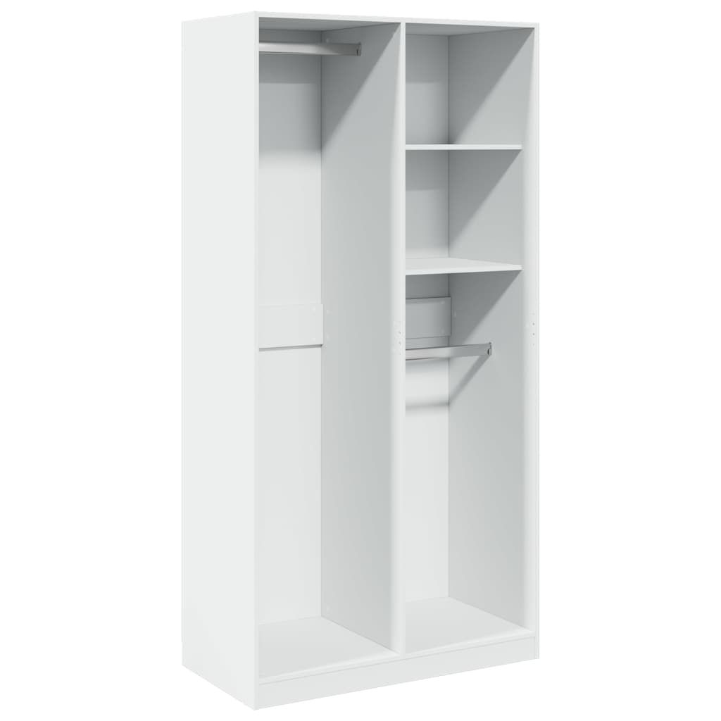 Armadio Bianco 100x50x200 cm in Legno Multistrato | homemem39