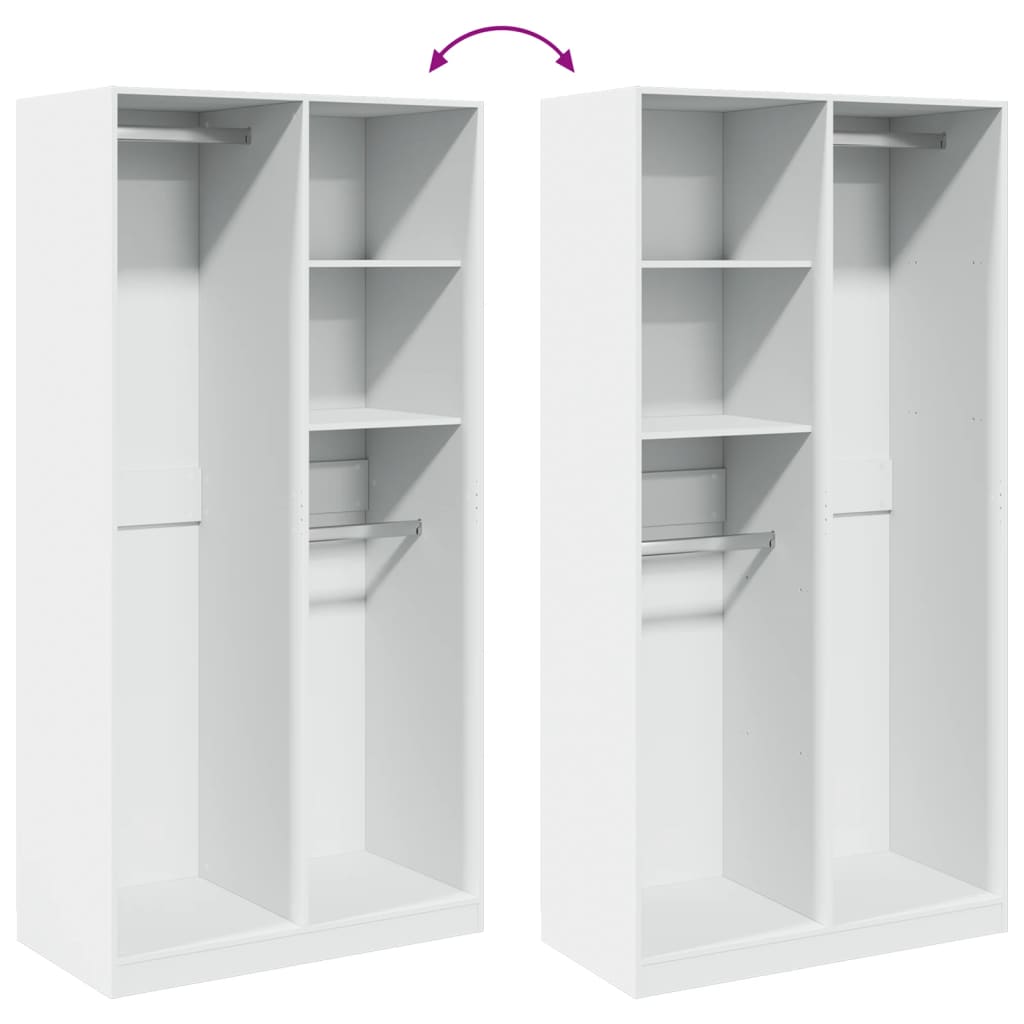 Armadio Bianco 100x50x200 cm in Legno Multistrato | homemem39