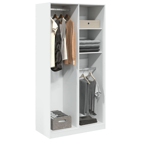 Armadio Bianco 100x50x200 cm in Legno Multistrato - homemem39