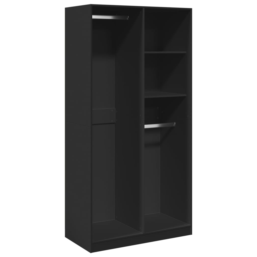 Armadio Nero 100x50x200 cm in Legno Multistrato - homemem39