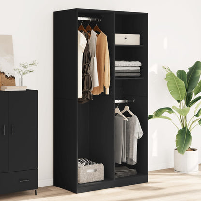 Armadio Nero 100x50x200 cm in Legno Multistrato - homemem39