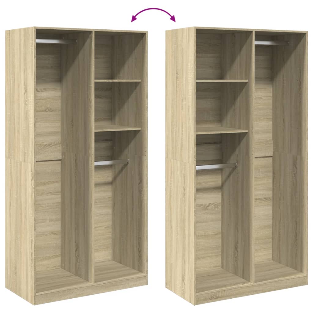 Armadio Rovere Sonoma 100x50x200 cm in Legno Multistrato - homemem39
