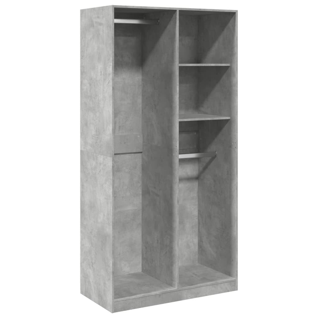 Armadio Grigio Cemento 100x50x200 cm in Legno Multistrato - homemem39