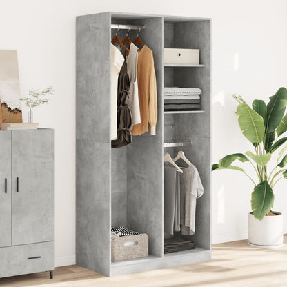 Armadio Grigio Cemento 100x50x200 cm in Legno Multistrato | homemem39