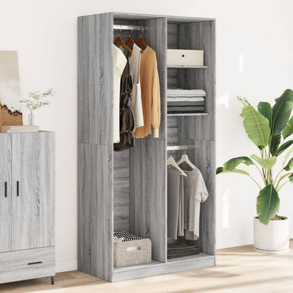 Armadio Grigio Sonoma 100x50x200 cm in Legno Multistrato - homemem39