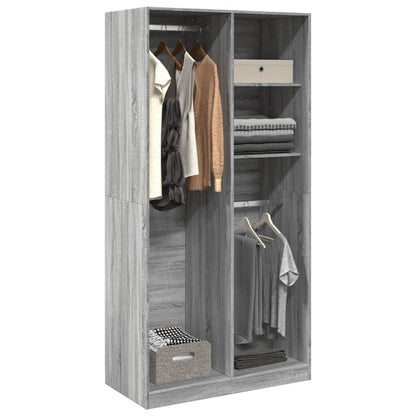 Armadio Grigio Sonoma 100x50x200 cm in Legno Multistrato - homemem39