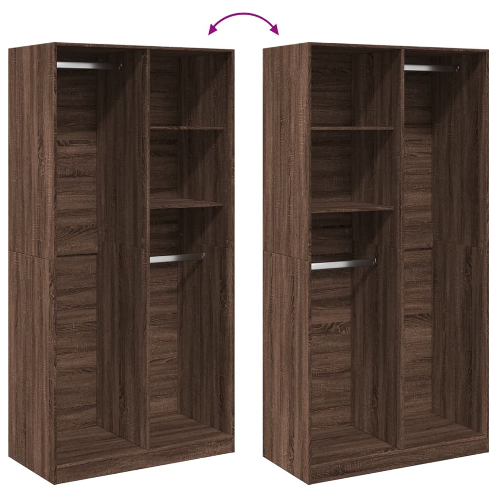 Armadio Rovere Marrone 100x50x200 cm in Legno Multistrato - homemem39