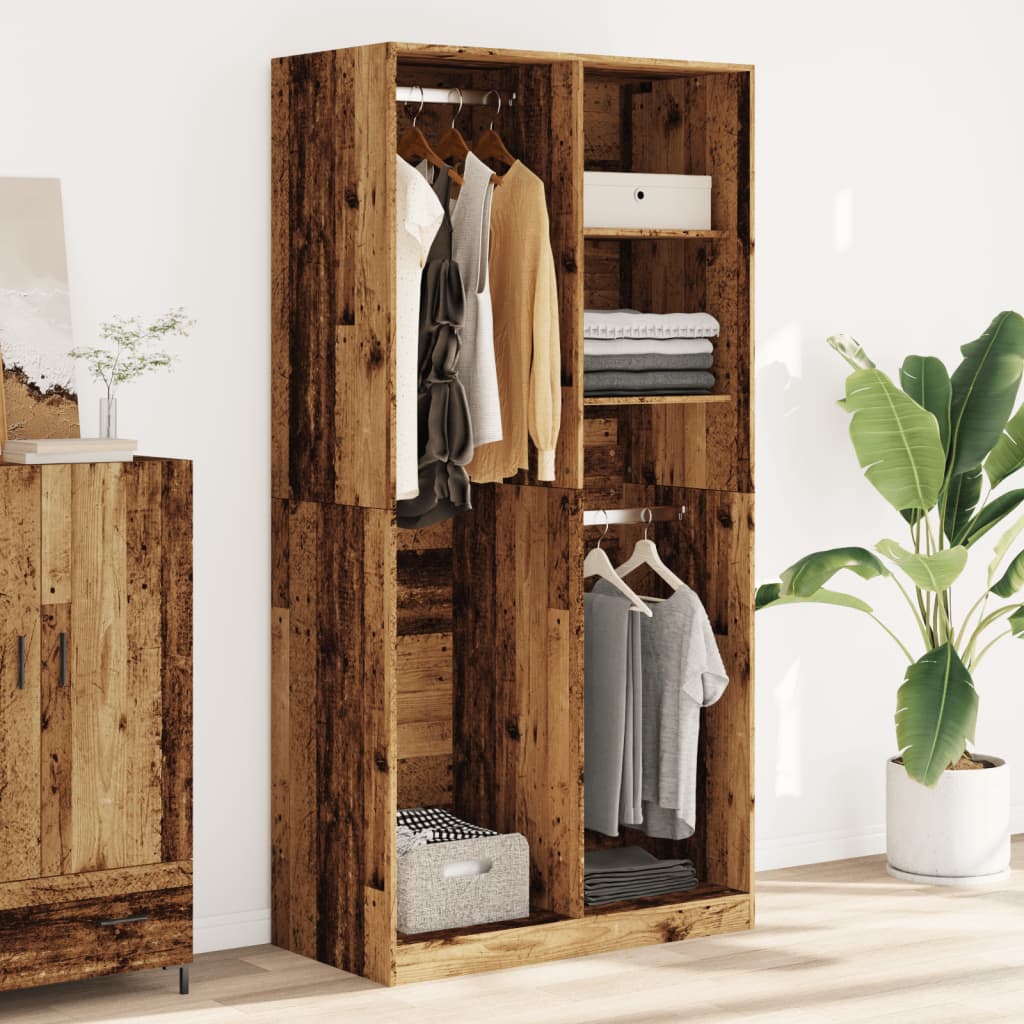 Armadio Legno Antico 100x50x200 cm in Legno Multistrato - homemem39