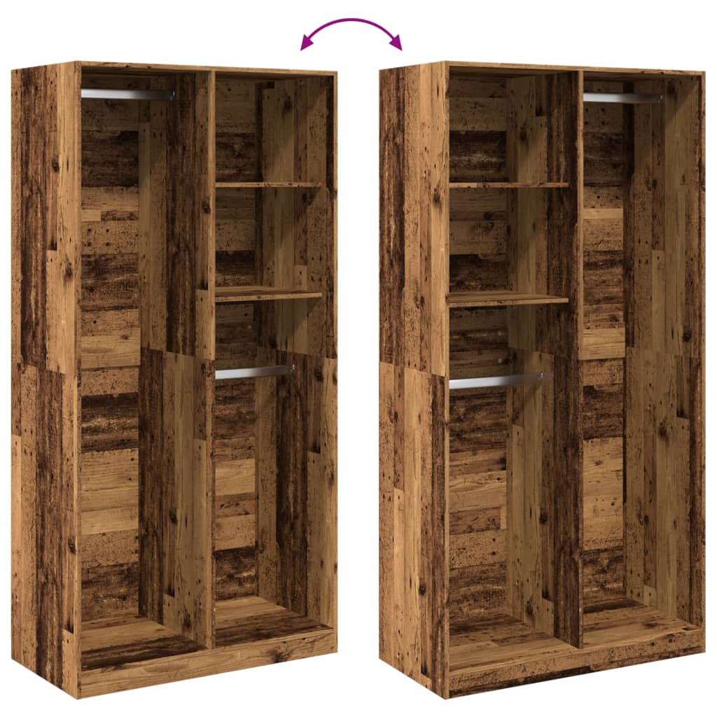 Armadio Legno Antico 100x50x200 cm in Legno Multistrato - homemem39