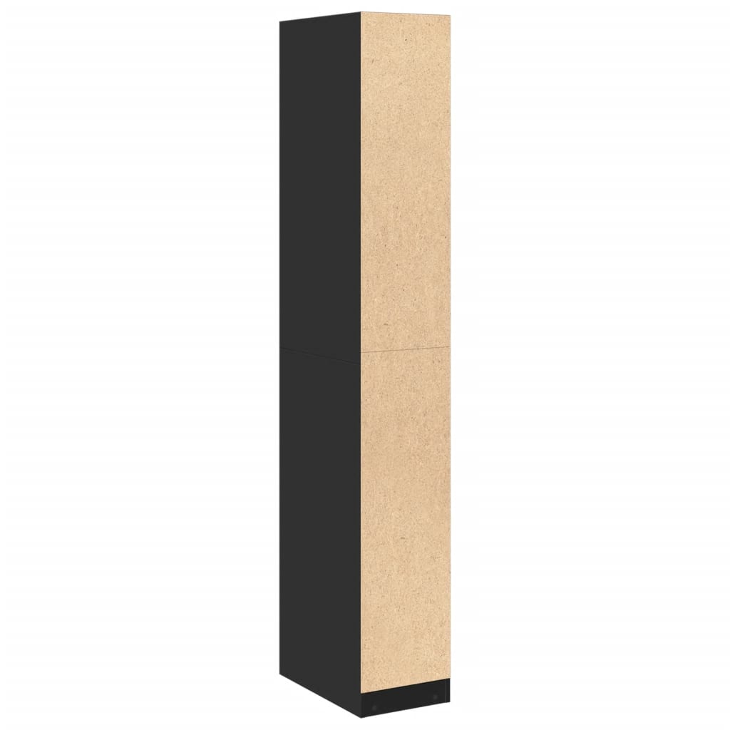 Armadio Nero 30x50x200 cm in Legno Multistrato - homemem39