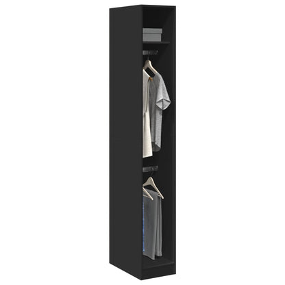 Armadio Nero 30x50x200 cm in Legno Multistrato | homemem39