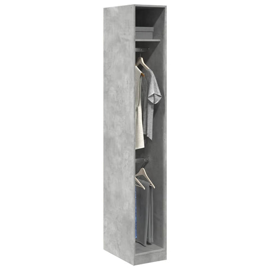 Armadio Grigio Cemento 30x50x200 cm in Legno Multistrato - homemem39
