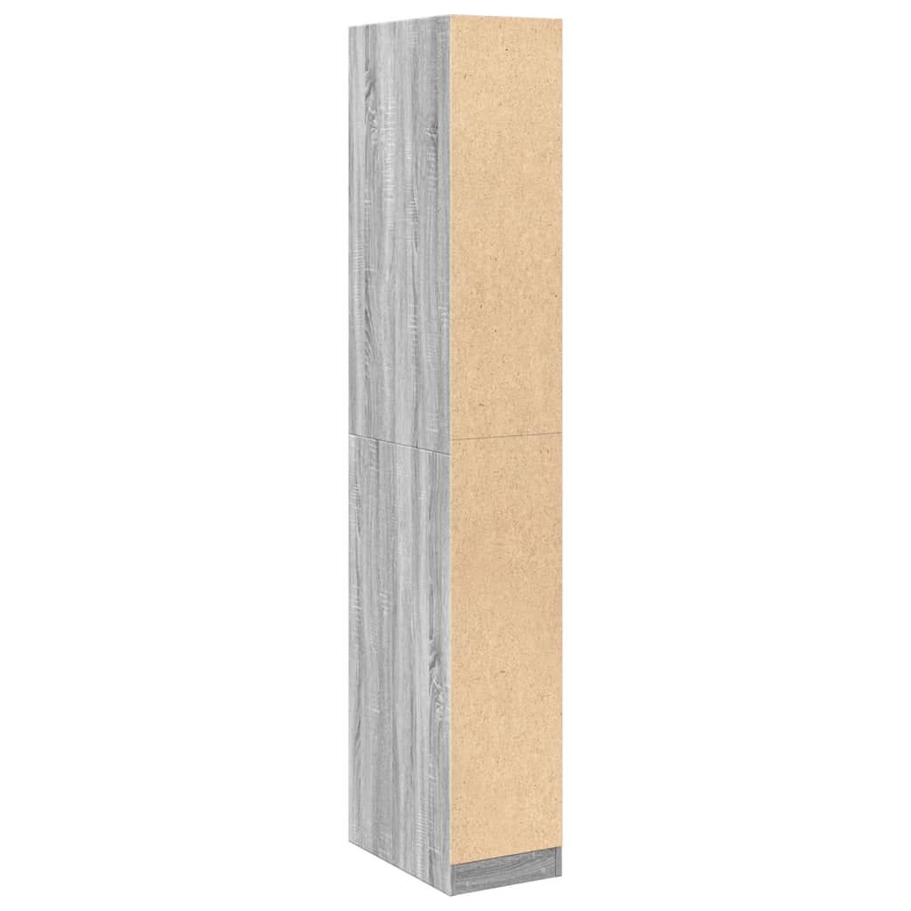 Armadio Grigio Sonoma 30x50x200 cm in Legno Multistrato - homemem39