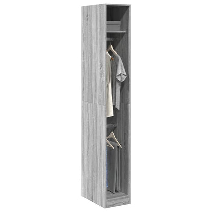 Armadio Grigio Sonoma 30x50x200 cm in Legno Multistrato - homemem39