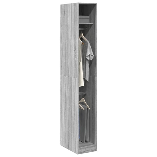 Armadio Grigio Sonoma 30x50x200 cm in Legno Multistrato - homemem39