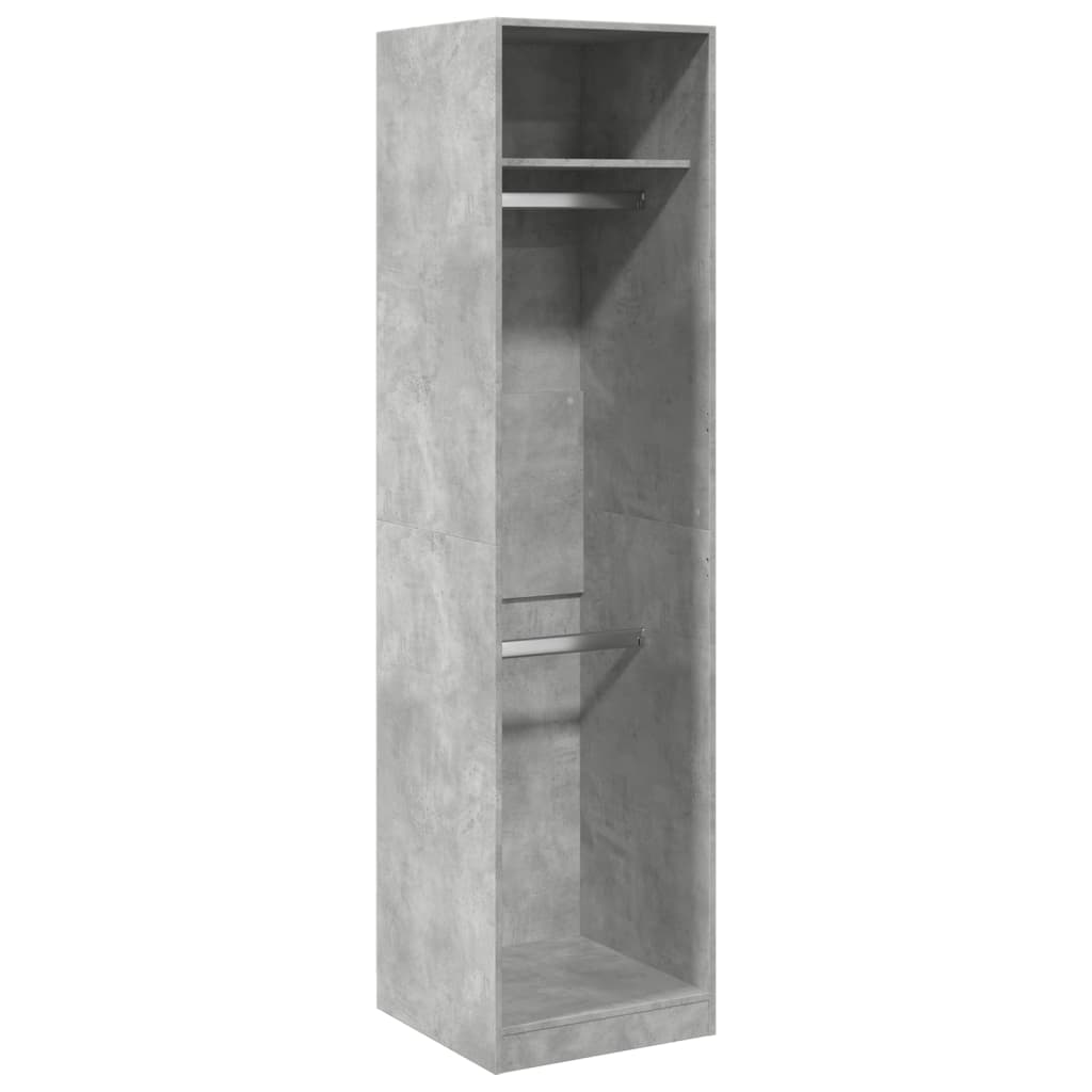 Armadio Grigio Cemento 50x50x200 cm in Legno Multistrato | homemem39