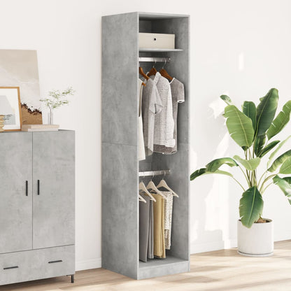 Armadio Grigio Cemento 50x50x200 cm in Legno Multistrato | homemem39