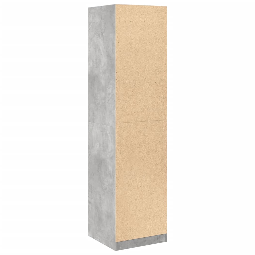 Armadio Grigio Cemento 50x50x200 cm in Legno Multistrato | homemem39