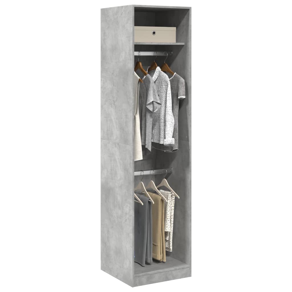Armadio Grigio Cemento 50x50x200 cm in Legno Multistrato | homemem39