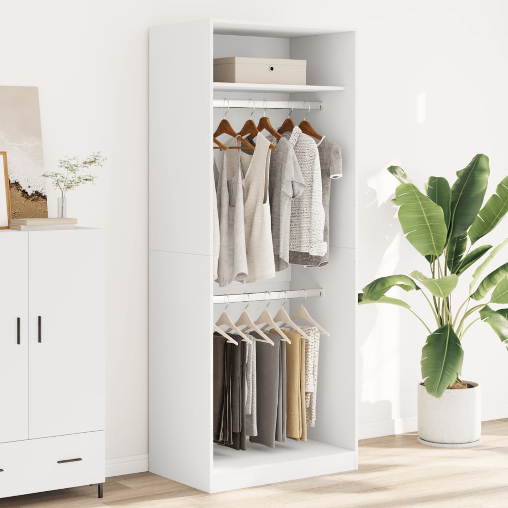 Armadio Bianco 80x50x200 cm in Legno Multistrato | homemem39