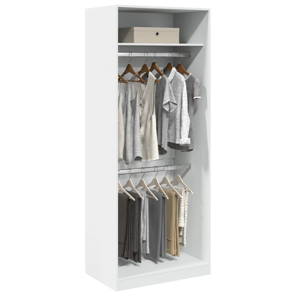 Armadio Bianco 80x50x200 cm in Legno Multistrato | homemem39