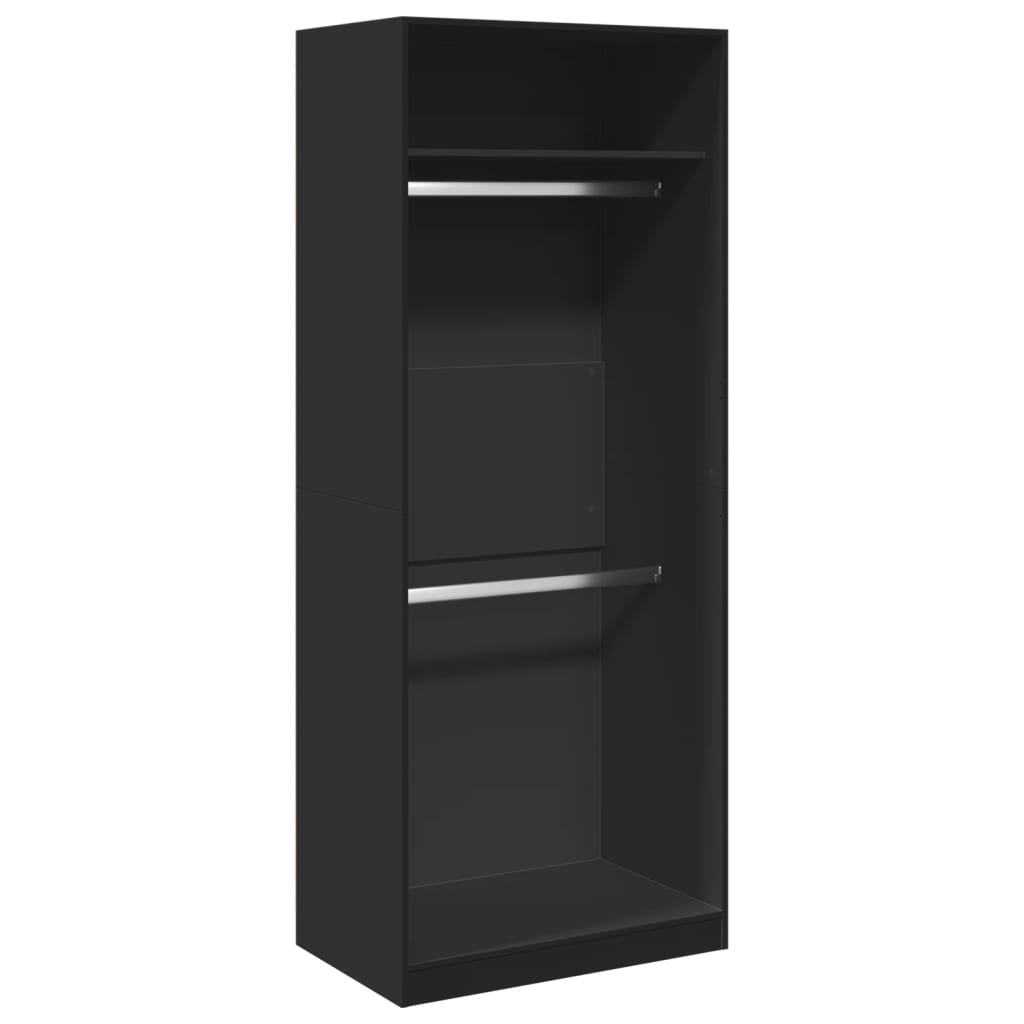 Armadio Nero 80x50x200 cm in Legno Multistrato - homemem39